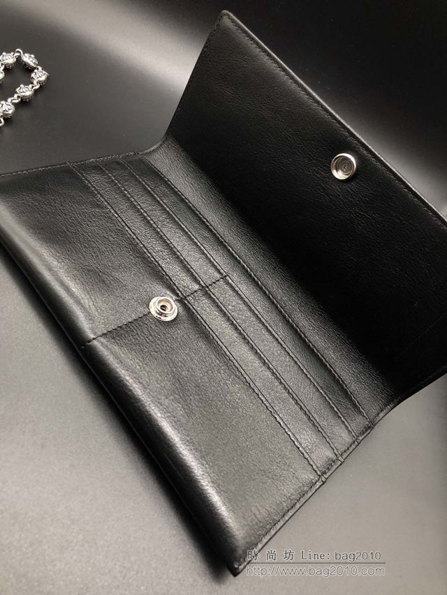 chrome hearts包 克羅心手拿包 進口小牛皮 S925純銀 克羅心長錢夾  gjc1949